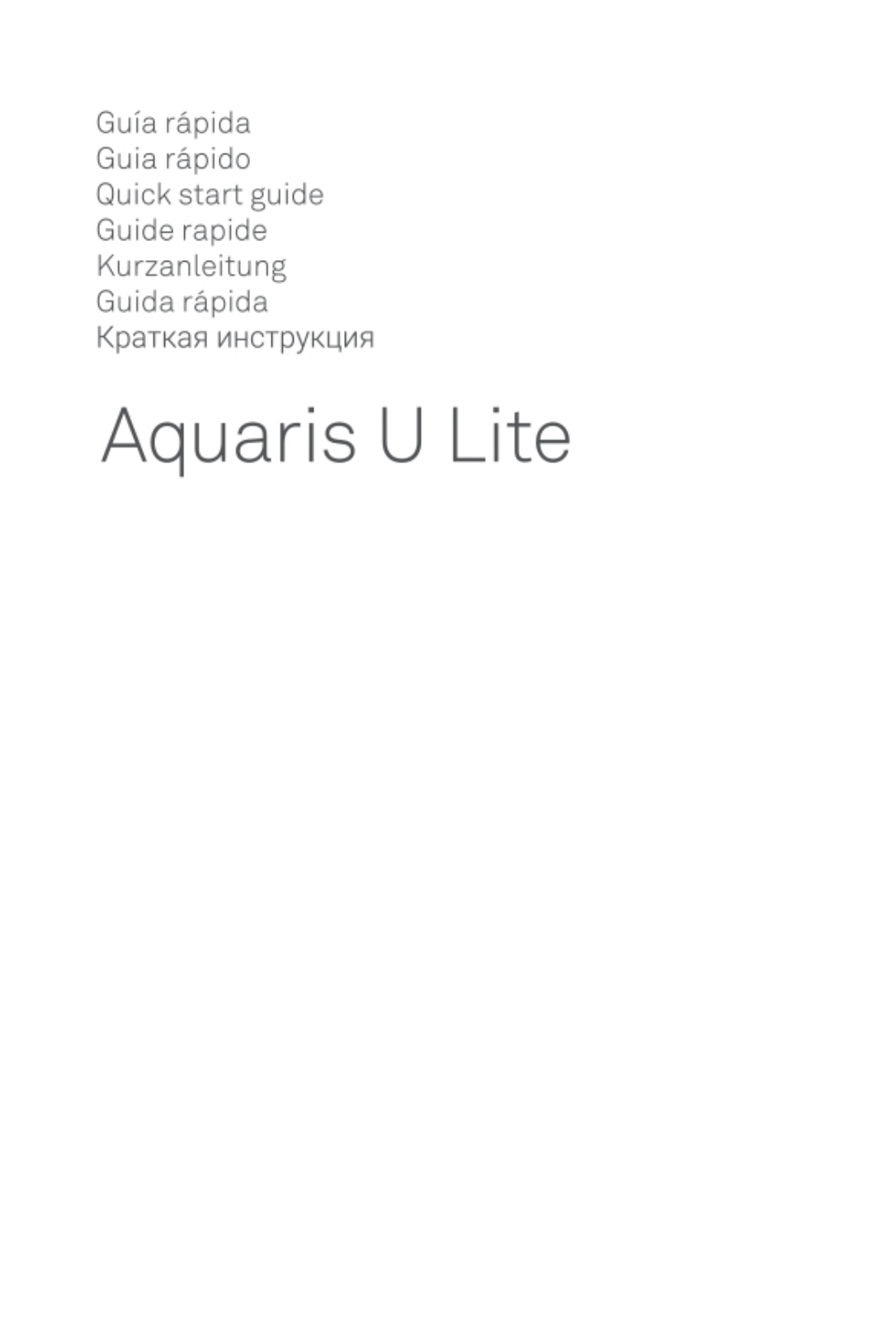 BQ Aquaris U Lite User Manual