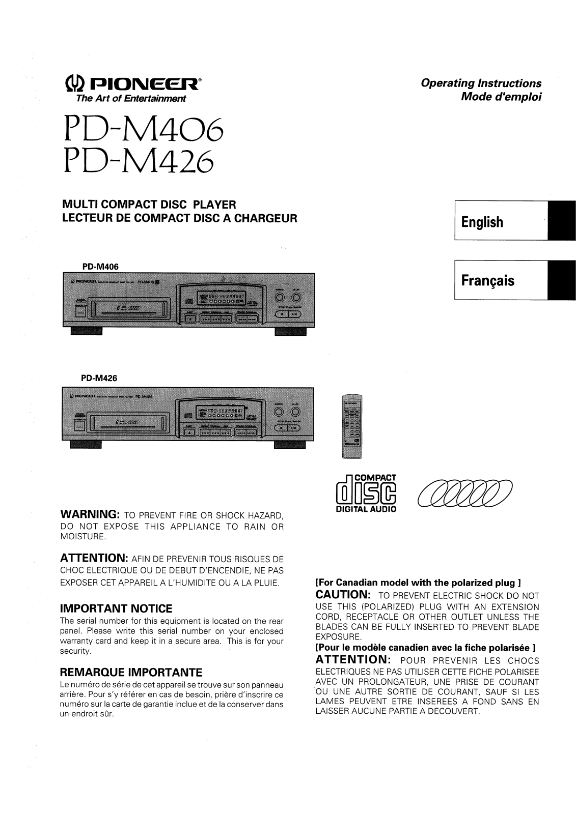 Pioneer PDM-406 Owners manual