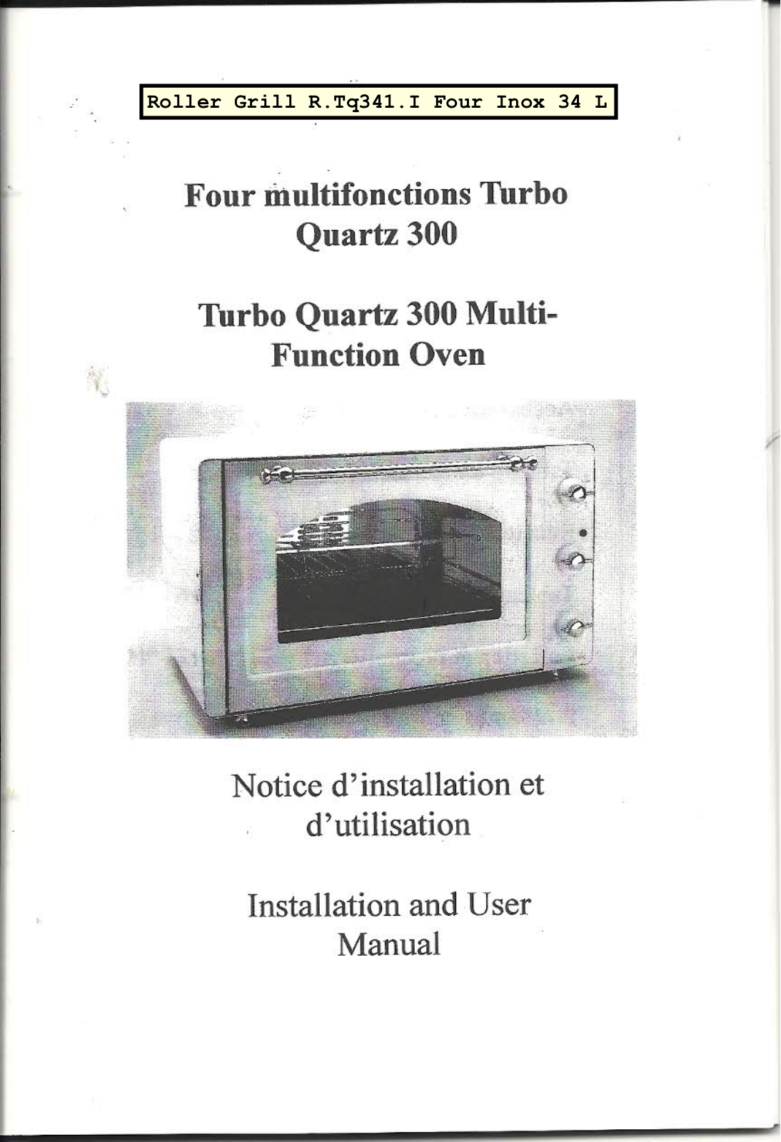 ROLLER GRILL TQ341 User Manual