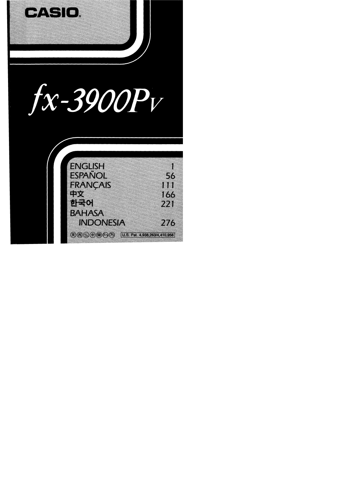 CASIO FX-3900PV User Manual