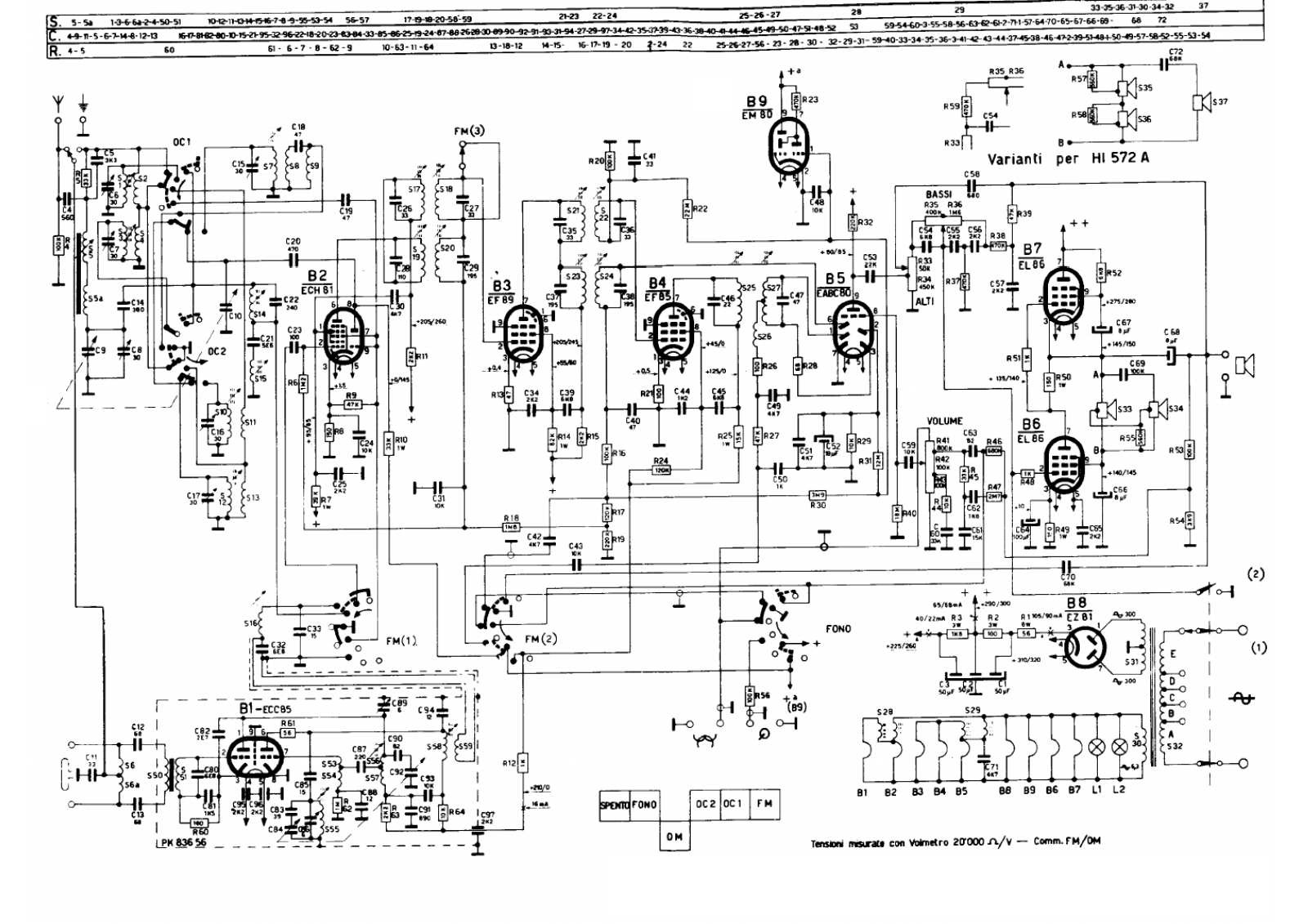 Philips hi572a, bi571a schematic