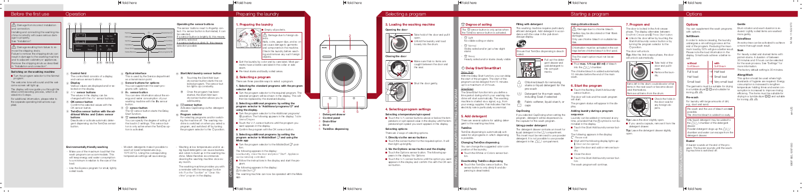 Miele WWF 660, WXF 660 Brief operating instructions