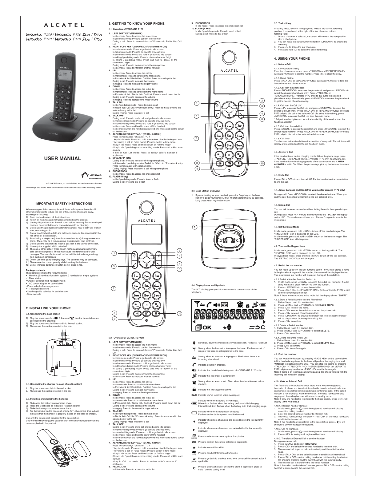 Alcatel VERSATIS P170 User Manual