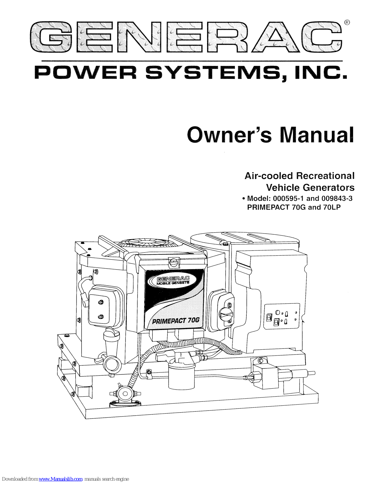 Generac Power Systems 009843-3, Primepact 70G, Primepact 70LP Owner's Manual