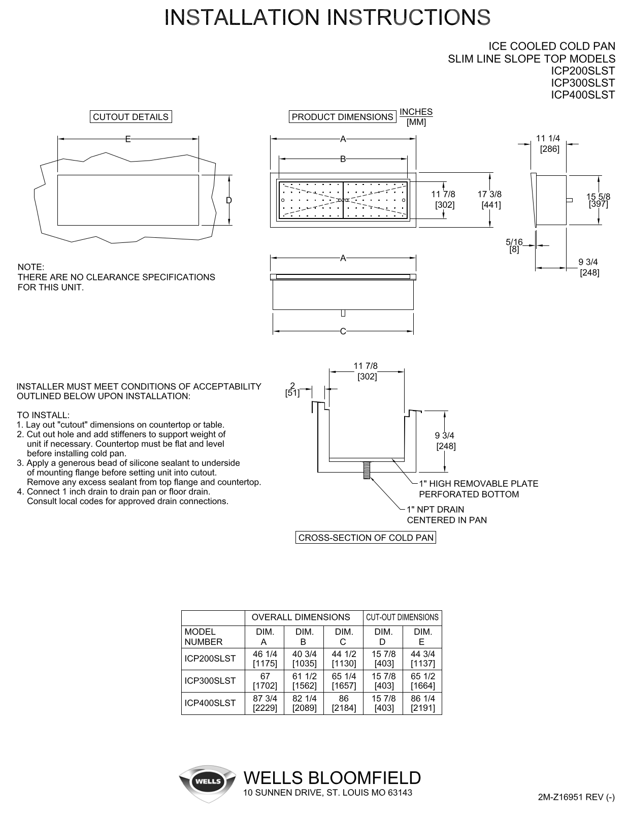 Wells ICP-200SLST Installation  Manual