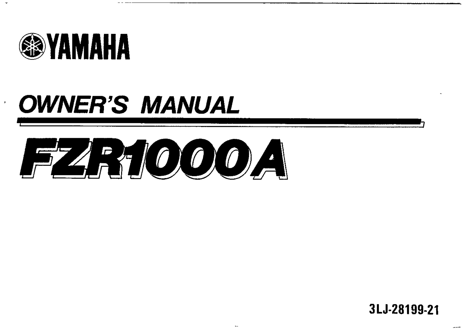 Yamaha FZS1000 A 1990 Owner's manual