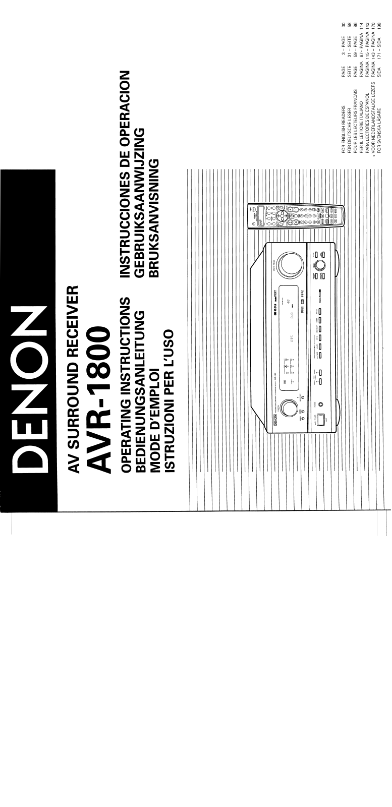 Denon AVR-1800 Owner's Manual