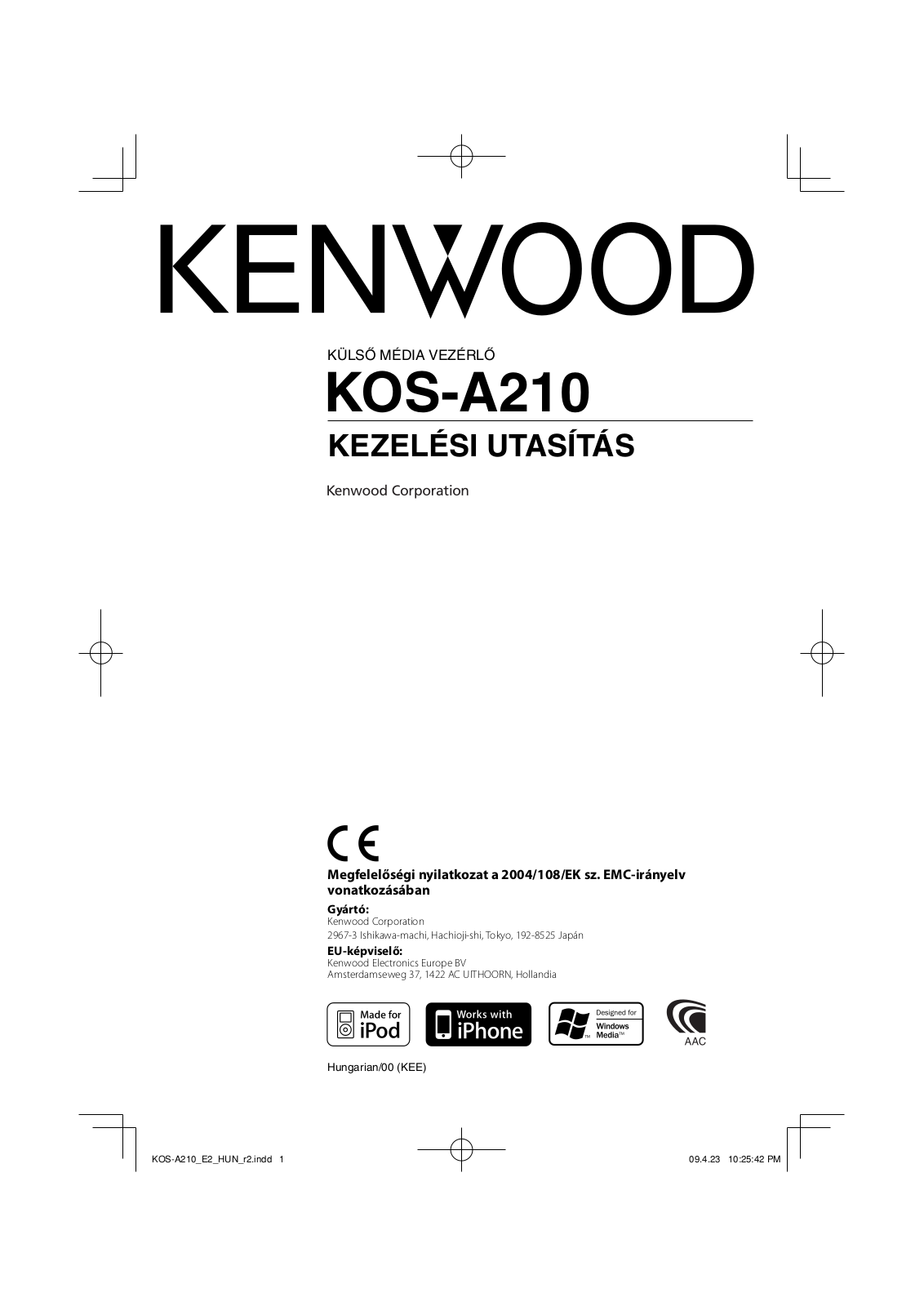 Kenwood KOS-A210 User Manual