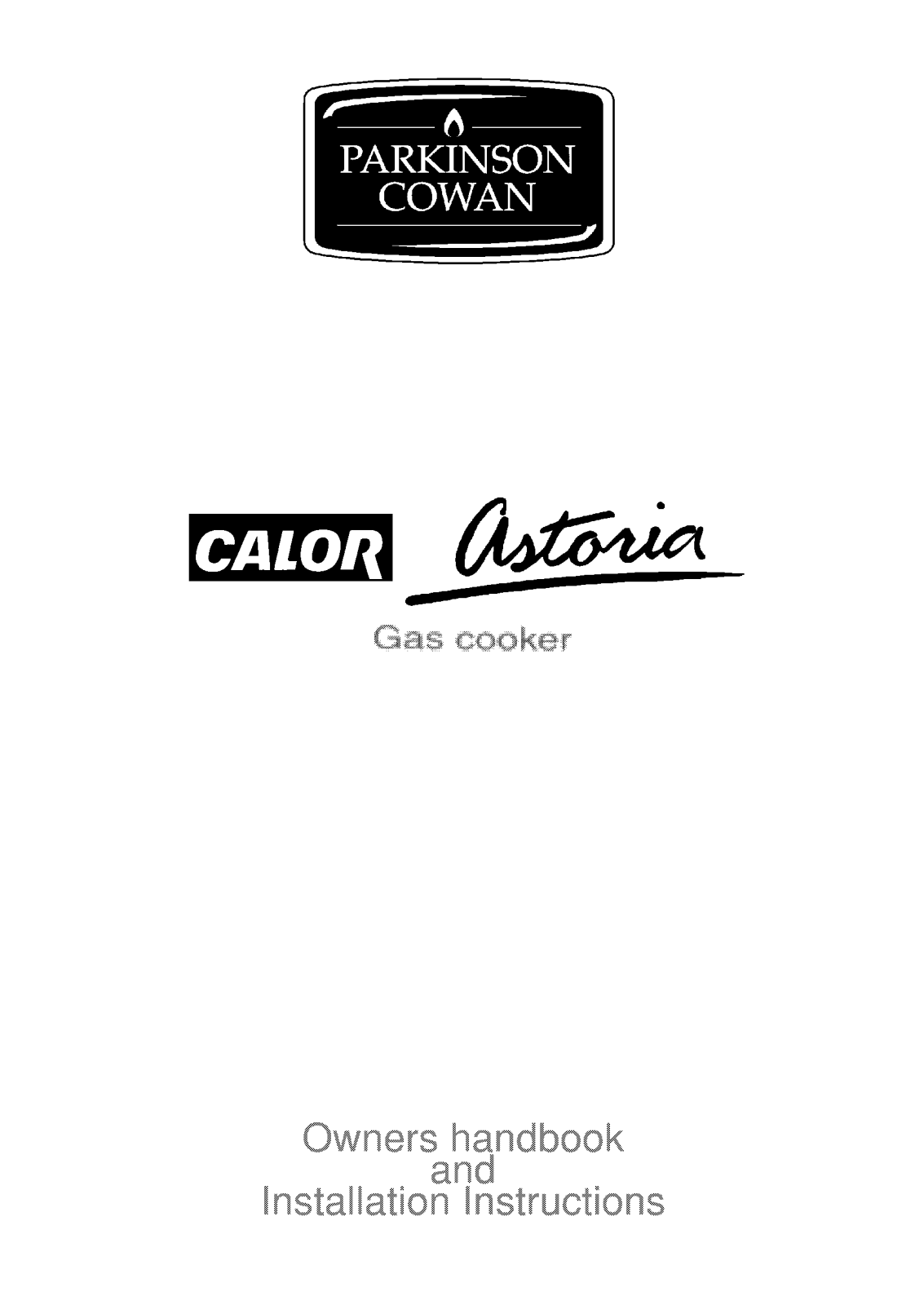 Parkinson cowan Calor Astoria Instruction book