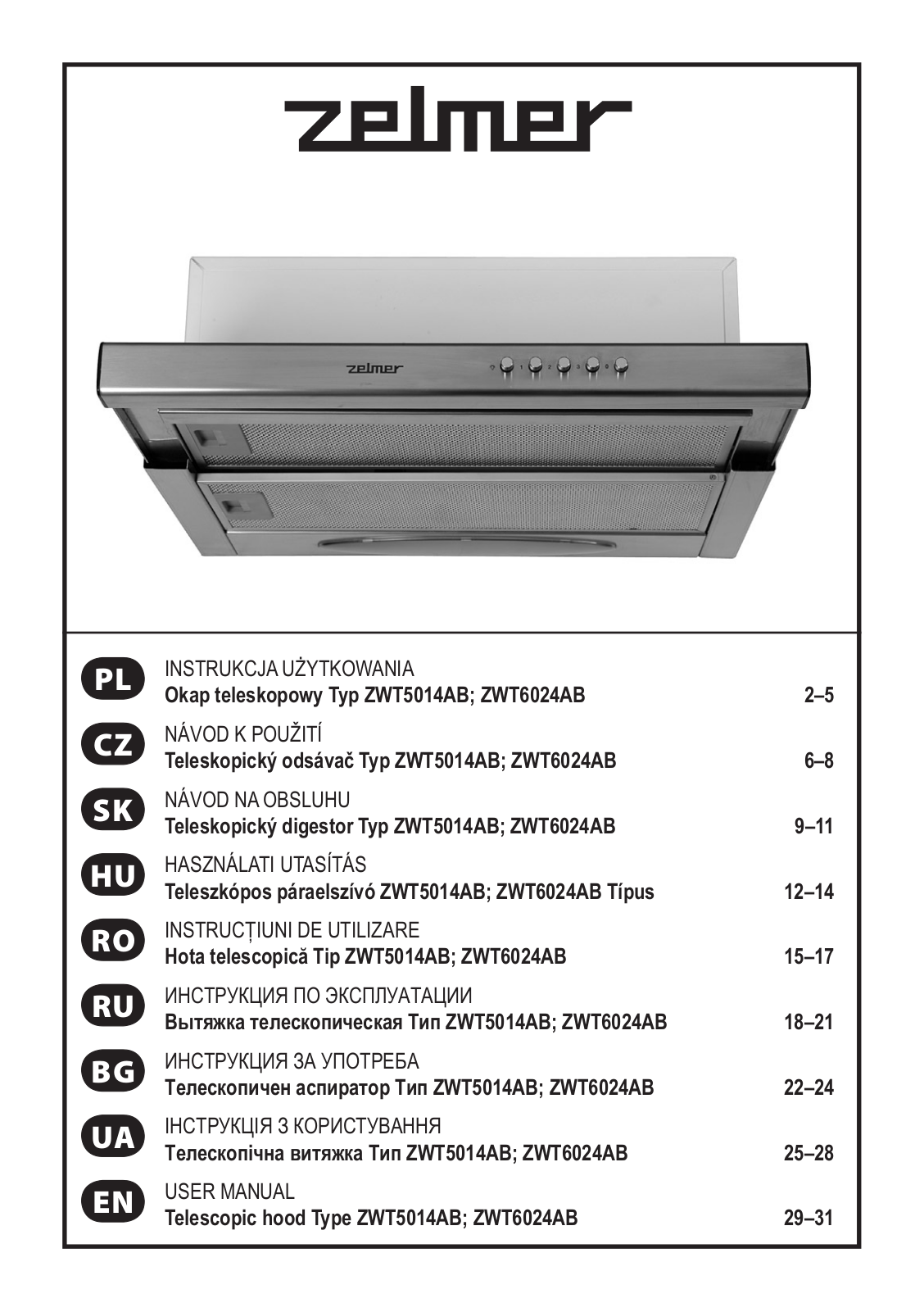 Zelmer ZWT 6024AB, ZWT 5014AB User Manual