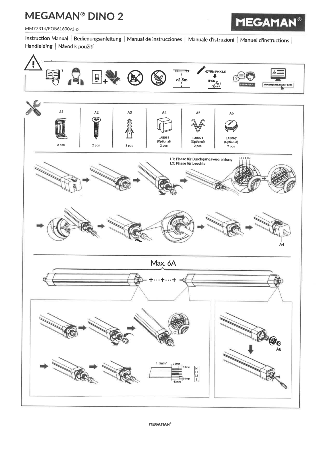 Megaman MM77314, FOB61600v1-pl User guide