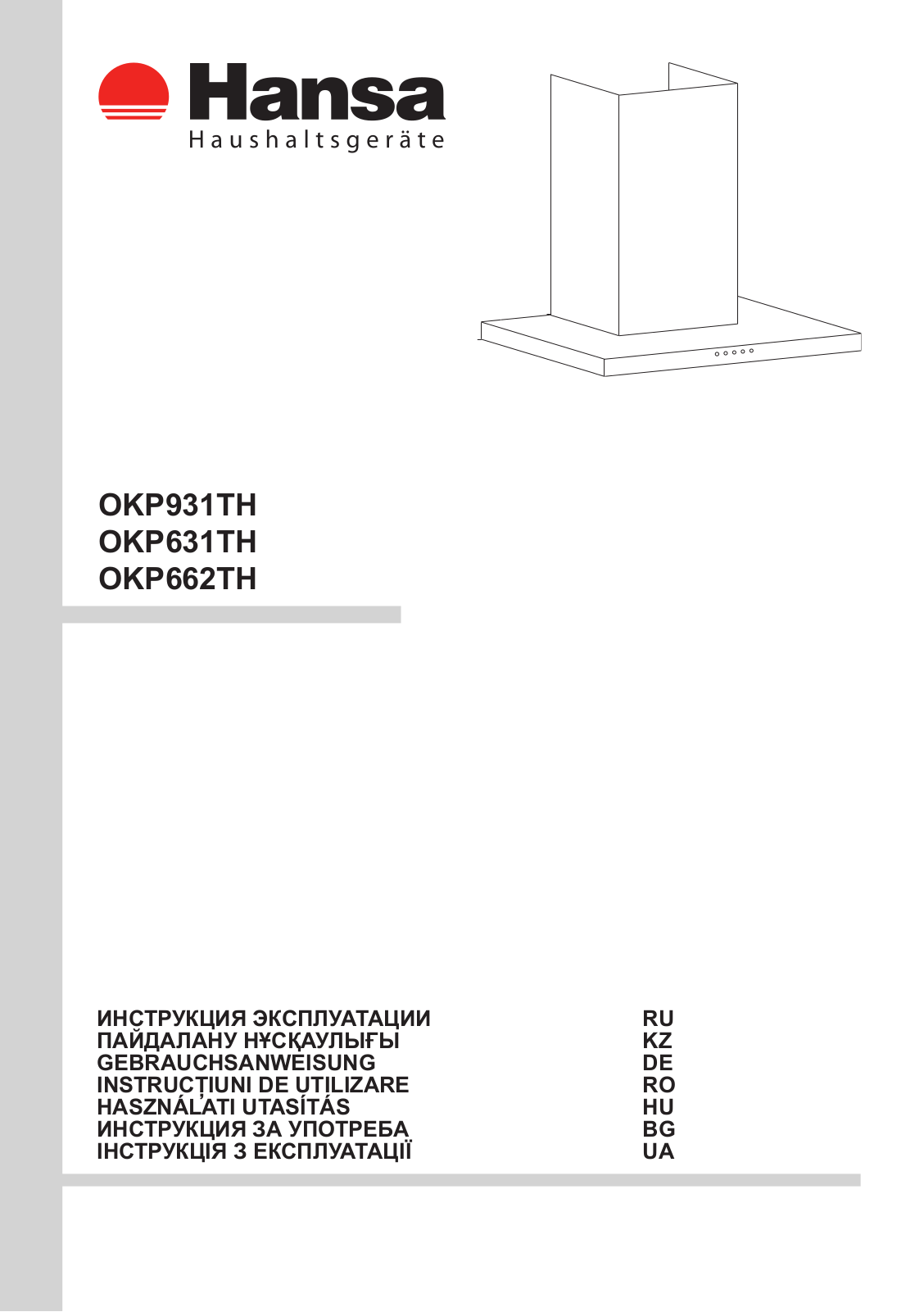 Hansa OKP 631 TH, OKP 931 TH, OKP 662 TH User Manual