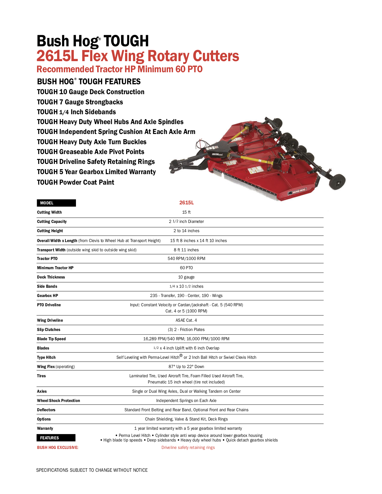 Bush Hog 2615L User Manual