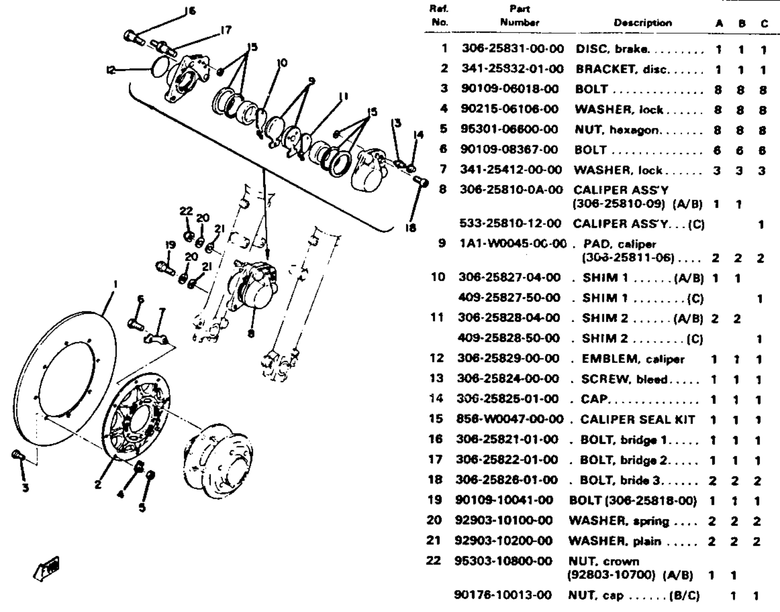 Yamaha XS650 1970-1979 Service Manual frontbrake