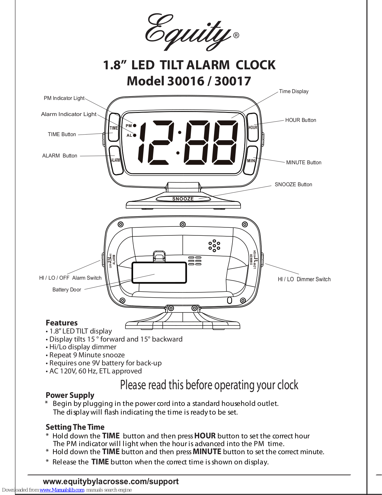 Equity 30016, 30017 User Manual - ManualMachine.com
