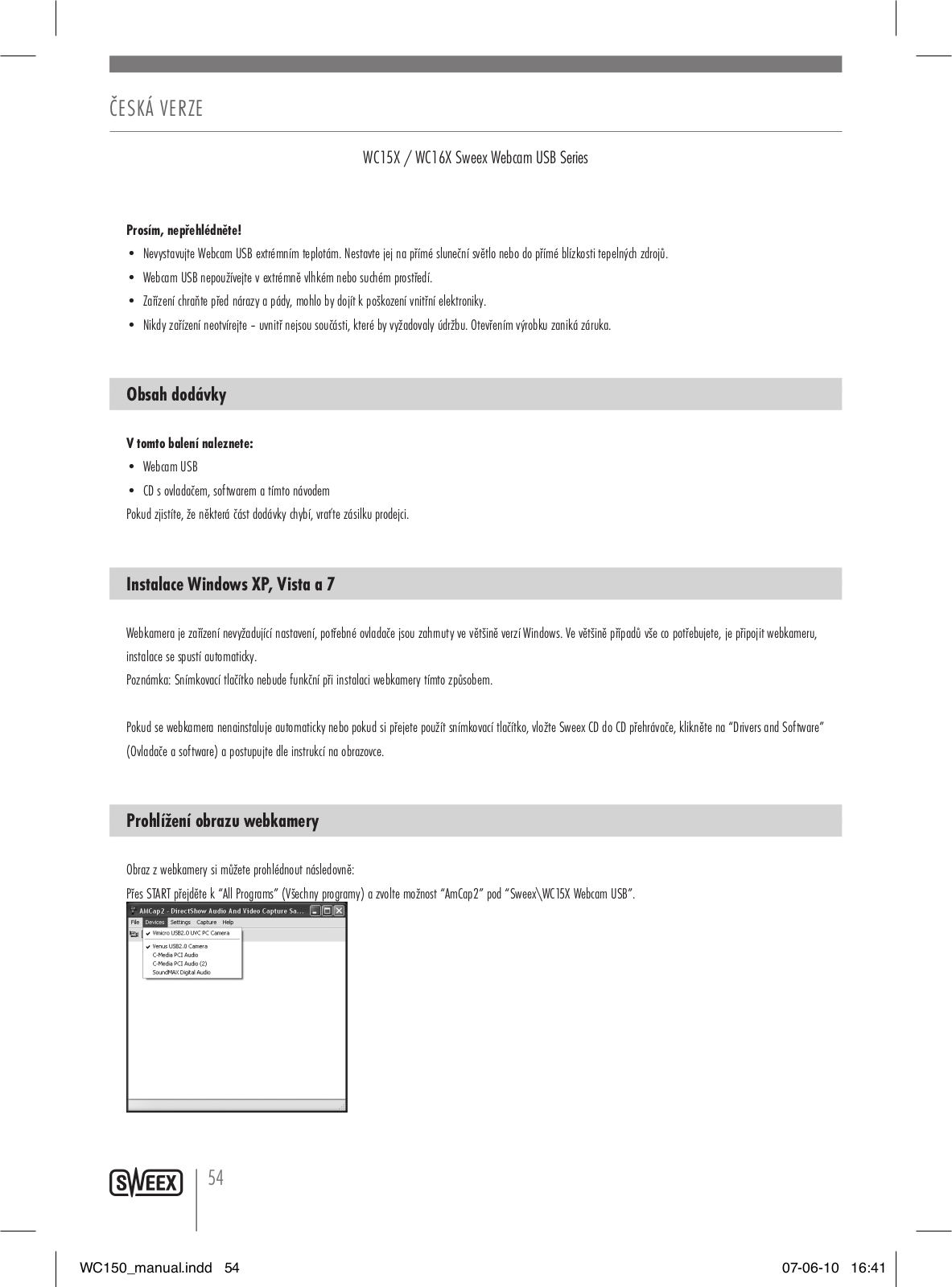 Sweex WC16X, WC15X User Manual