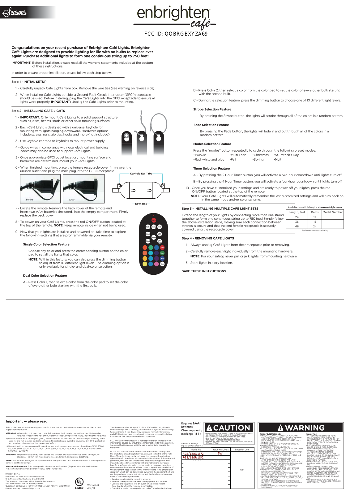 Jasco RGBXYZA69 User Manual