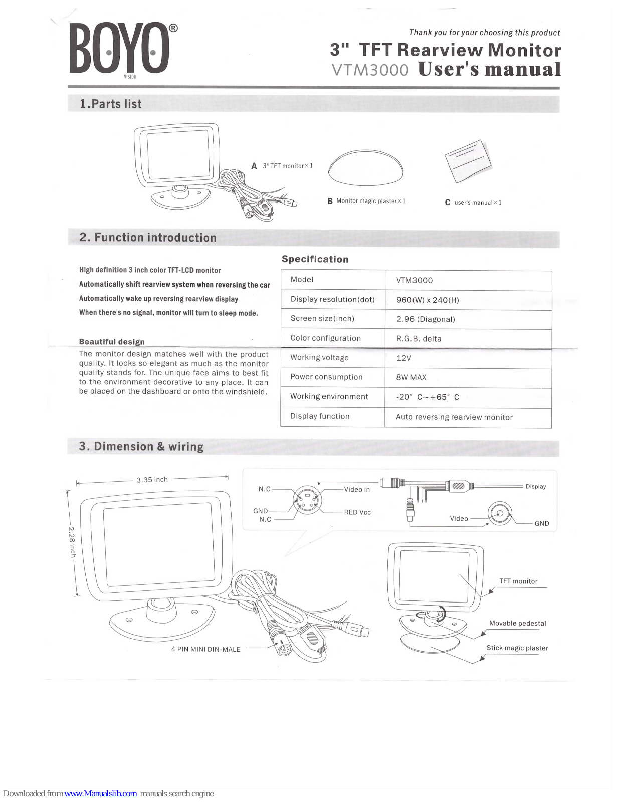 Boyo VTM3000 User Manual - ManualMachine.com