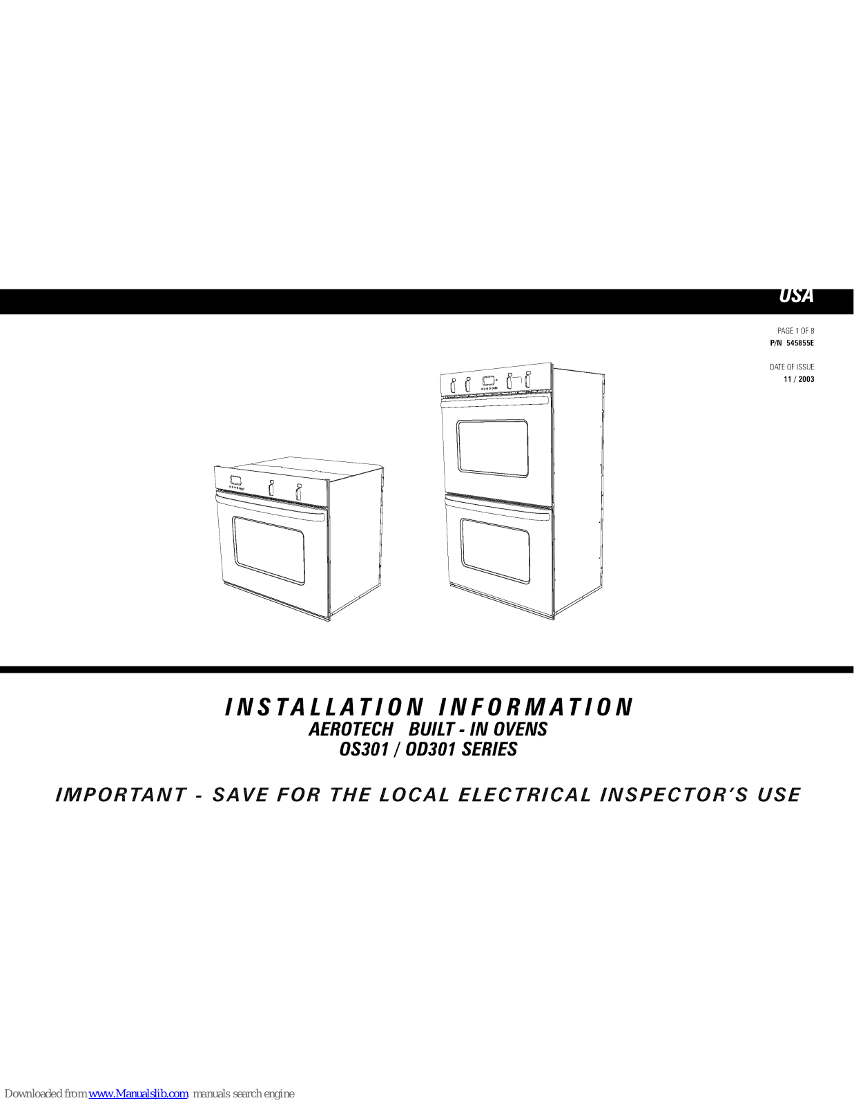 Fisher & Paykel OD301V2-87980, OS301V1-88416, OS301MV1-87819, OS301V2-87931, OS301V2-87933 Installation Information - ManualMachine.com