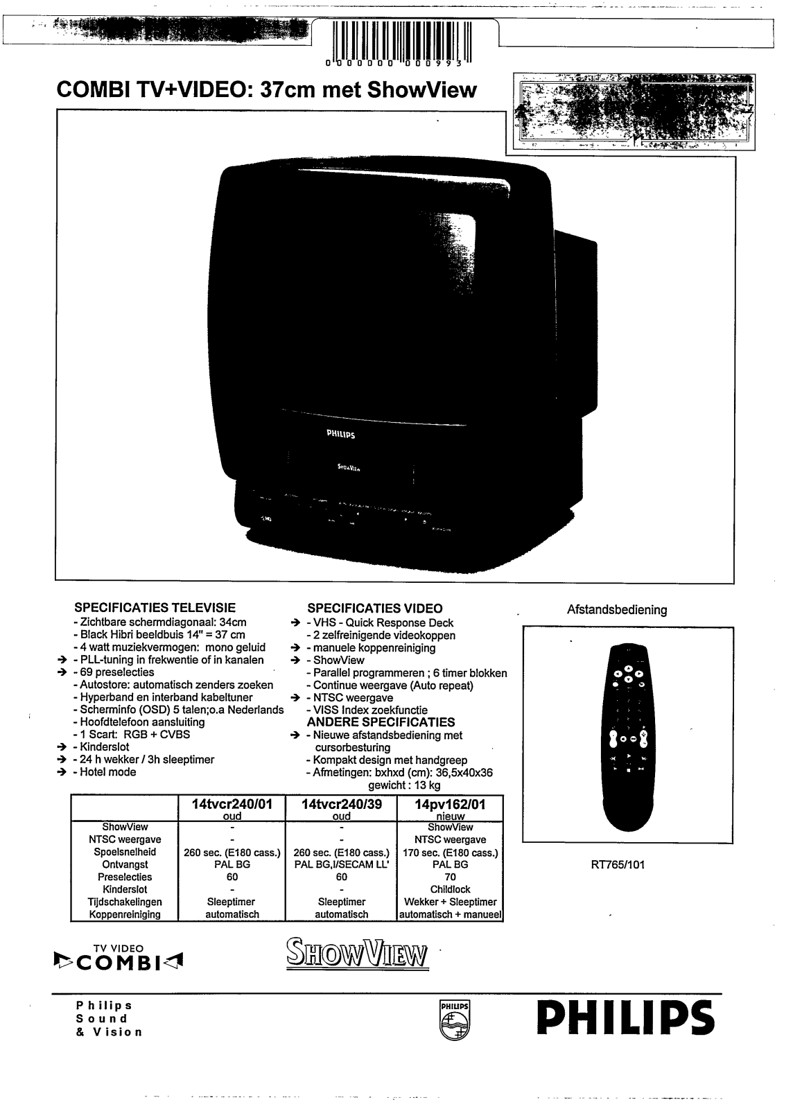 Philips 14PV162 User Manual