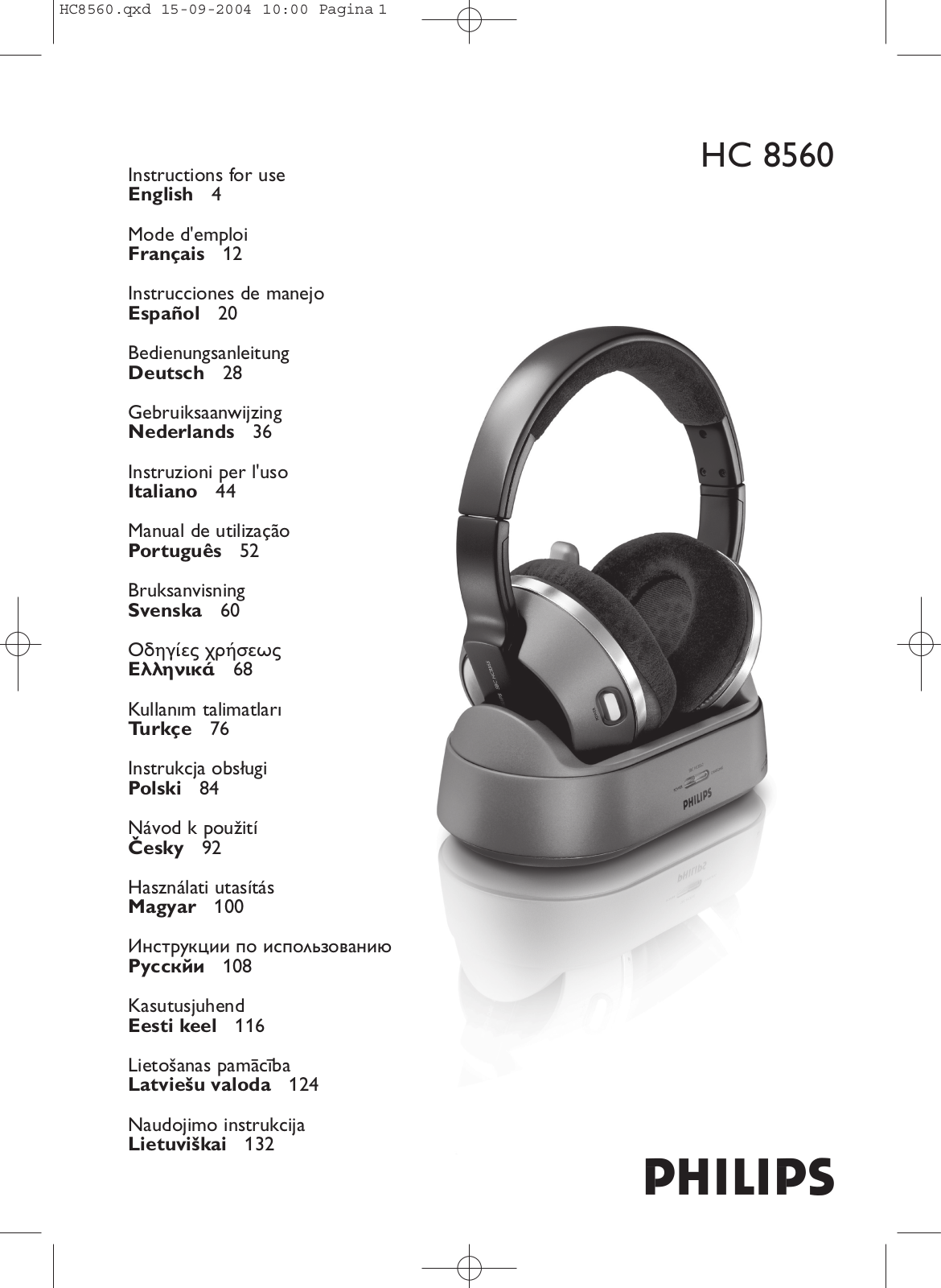 Philips SBCHC8560/05 User Manual