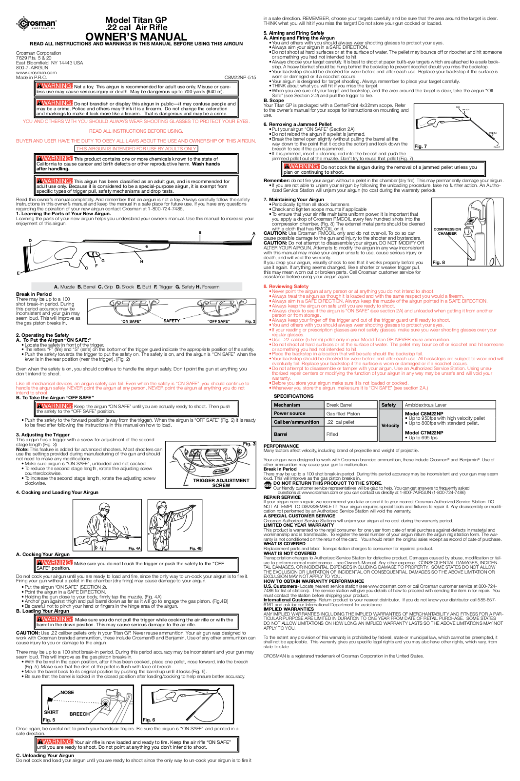 Crosman C8M22NP User Manual