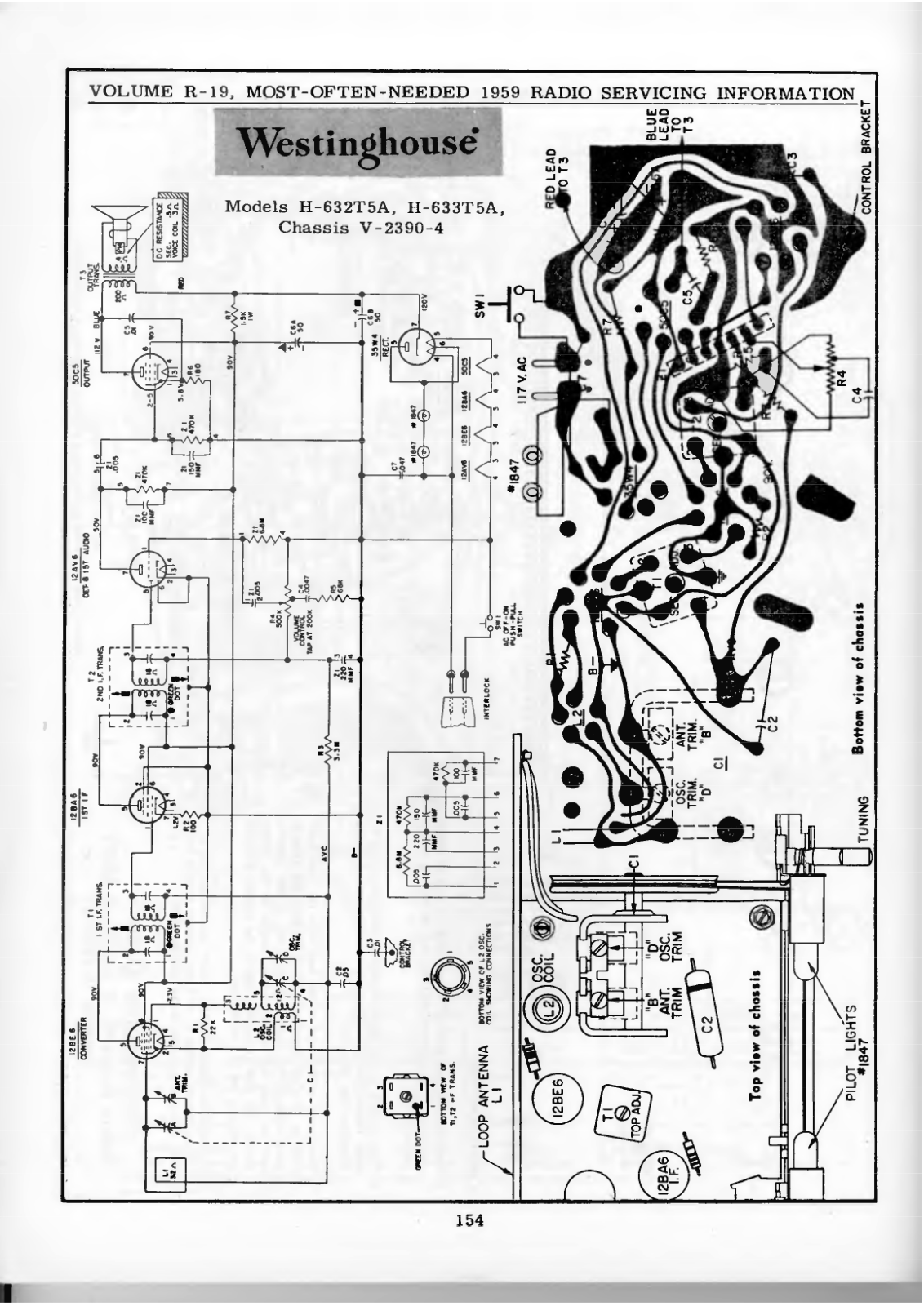 Westinghouse H-632T5A, H-633T5A Schematic