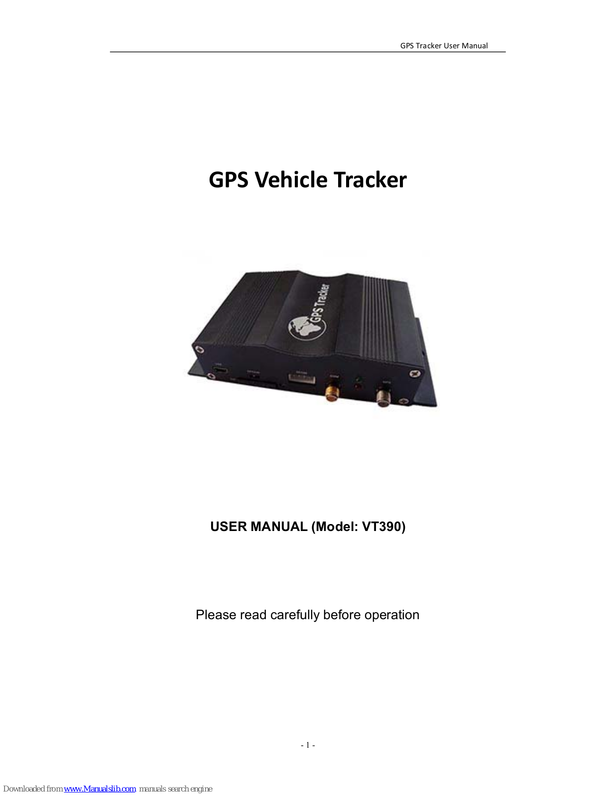 Gotrack Tracking VT390 User Manual