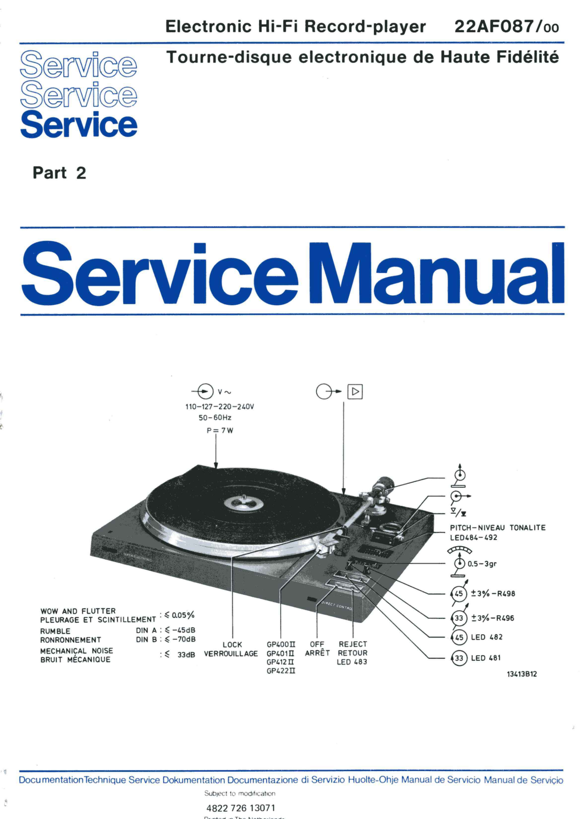 Philips 22-AF-087 Service Manual