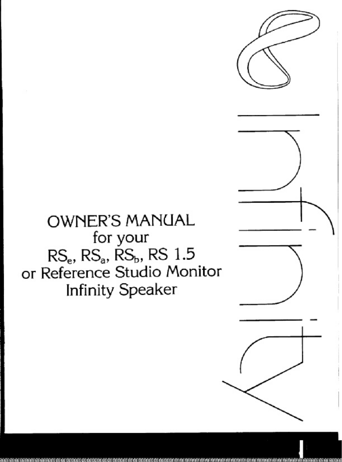 Infinity RSA Owners manual