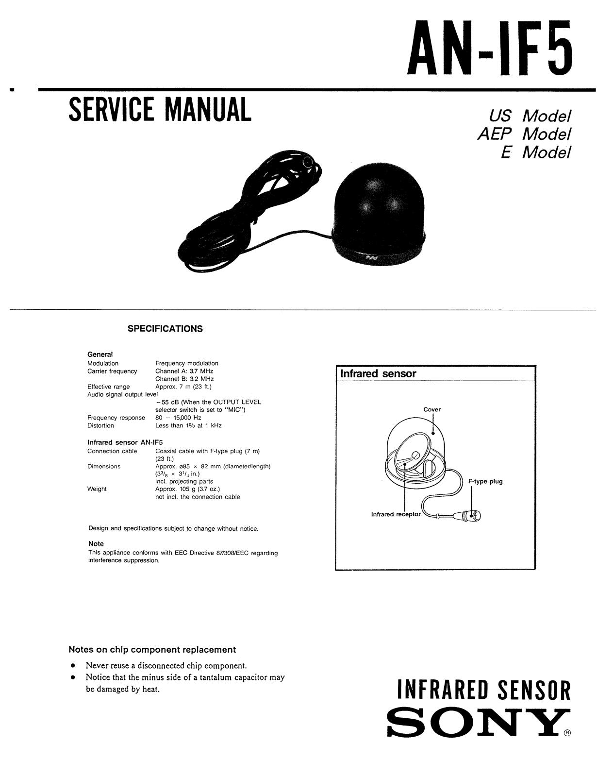 Sony ANIF-5 Service manual