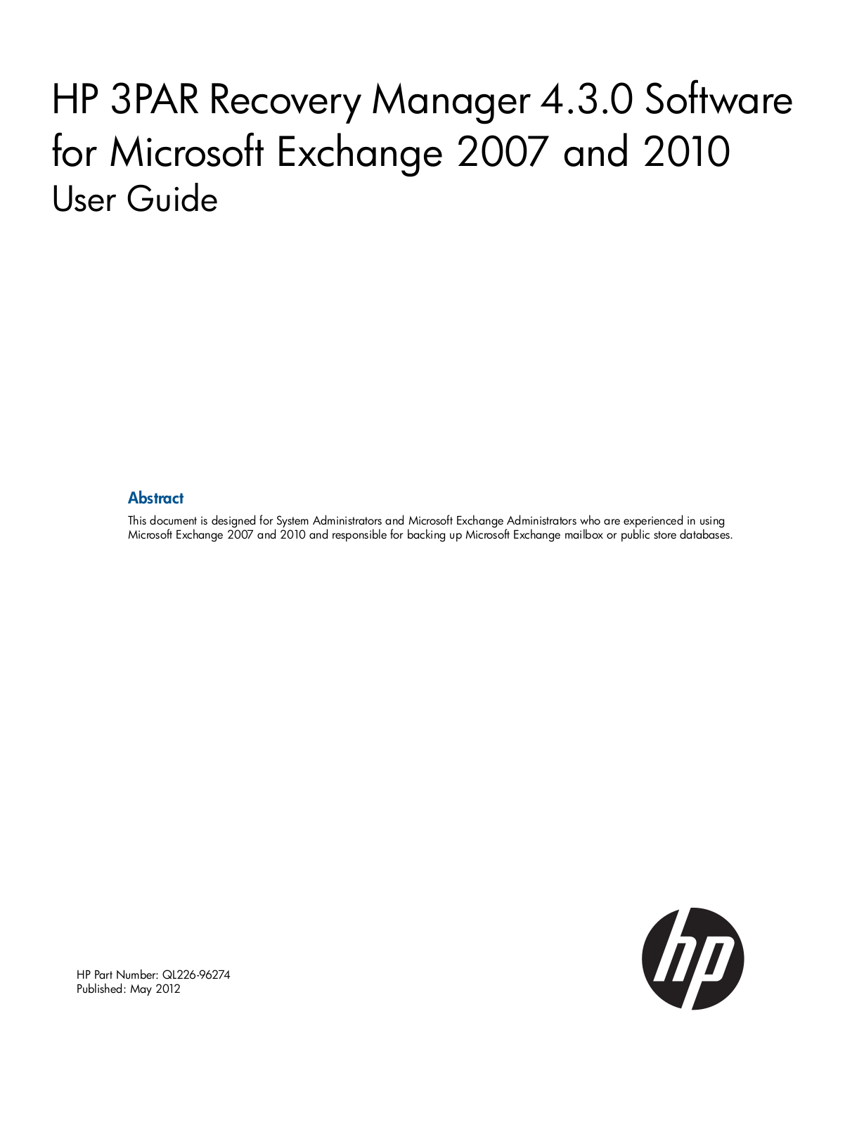 HP Application Software Suite for Microsoft Exchange User Manual