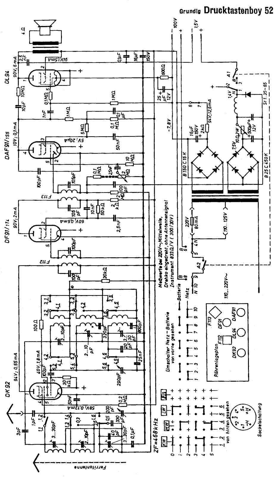 Grundig DrucktastenBoy-52 Schematic