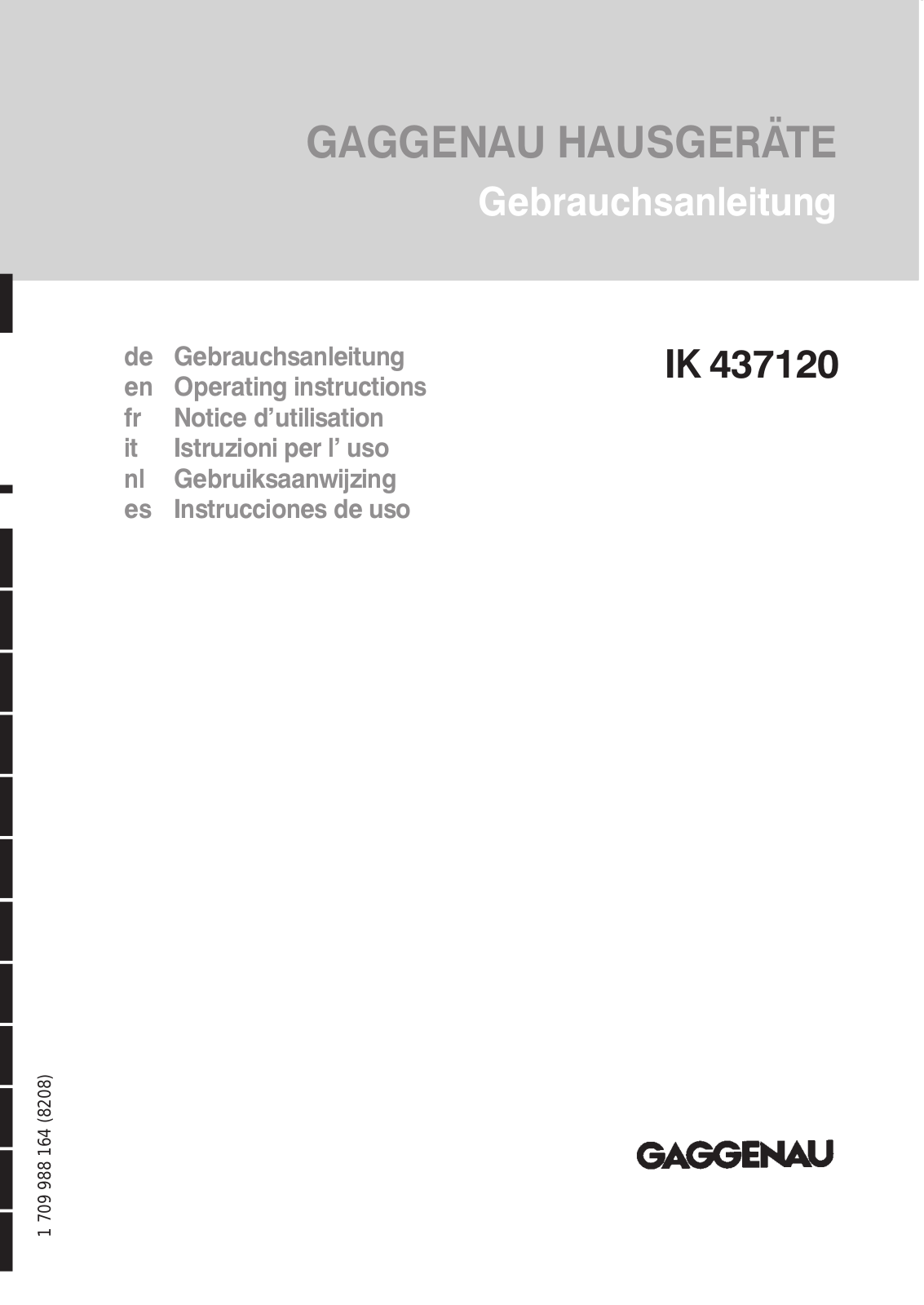 GAGGENAU IK437120 User Manual