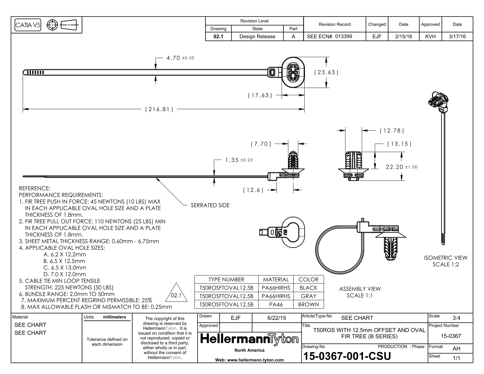 HellermannTyton T50ROSFTOV AL 12.5B Reference Drawing - ManualMachine.com