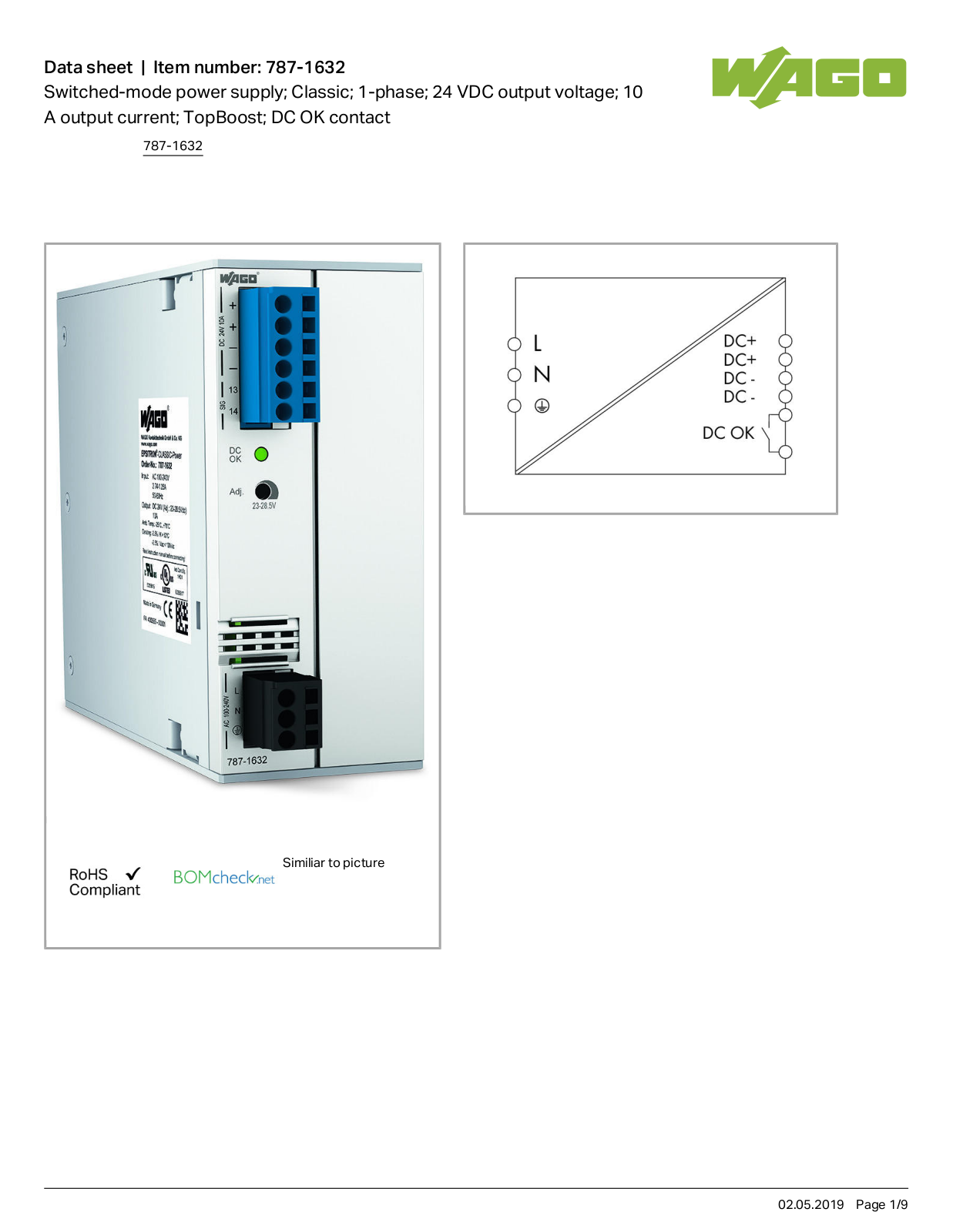 Wago 787-1632 Data Sheet