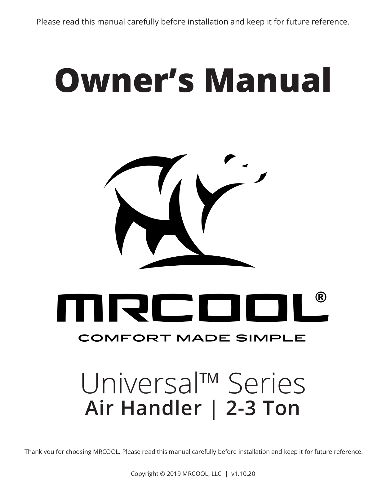 MRCOOL MDUI18024036 User Manual