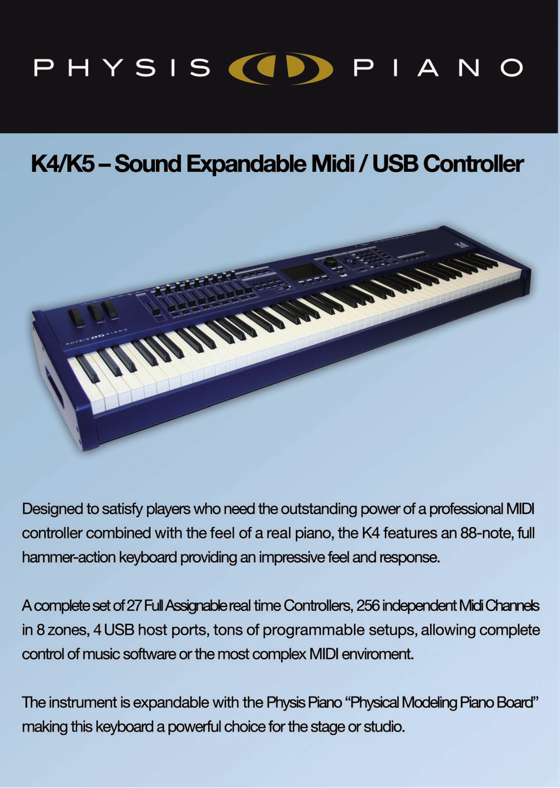 Physis Piano K5, K4 Specifications - ManualMachine.com