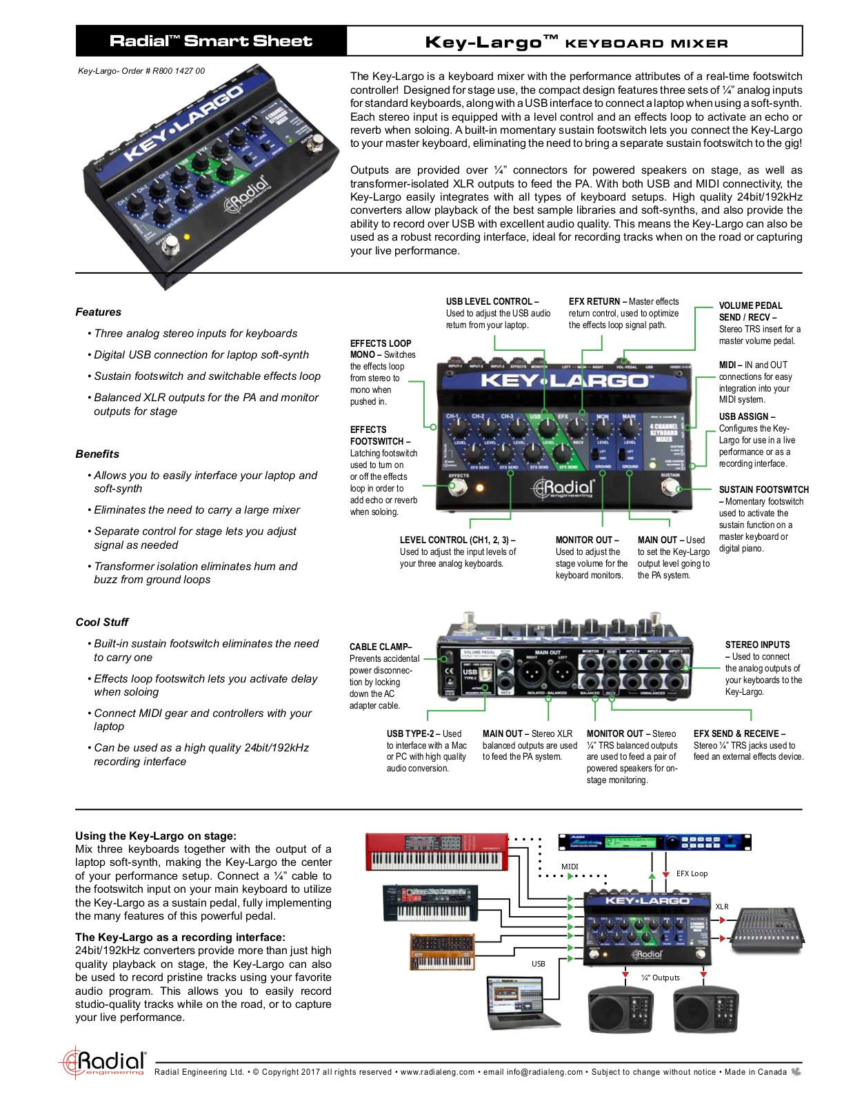 Radial Engineering Key-Largo User Manual