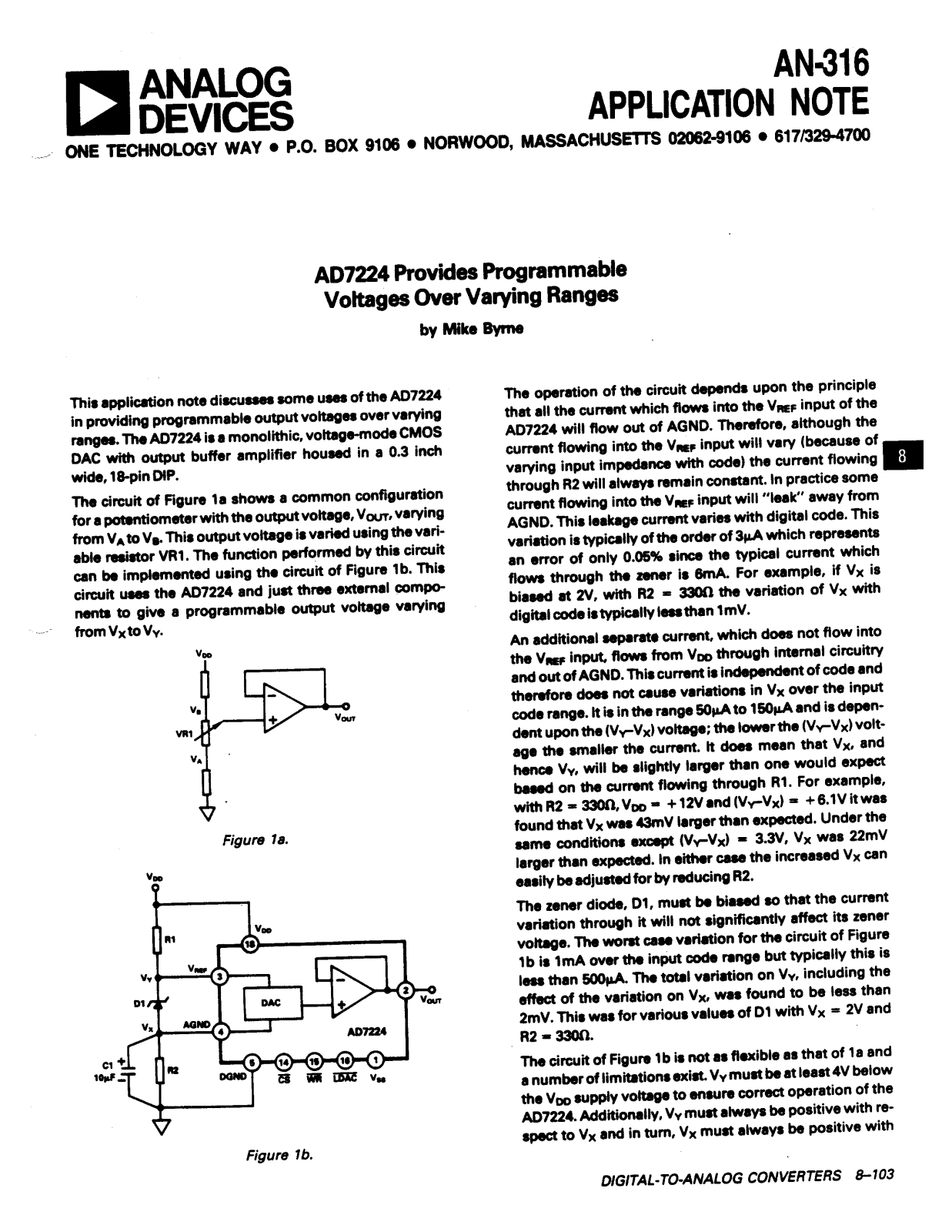 Analog Devices AN316 Application Notes