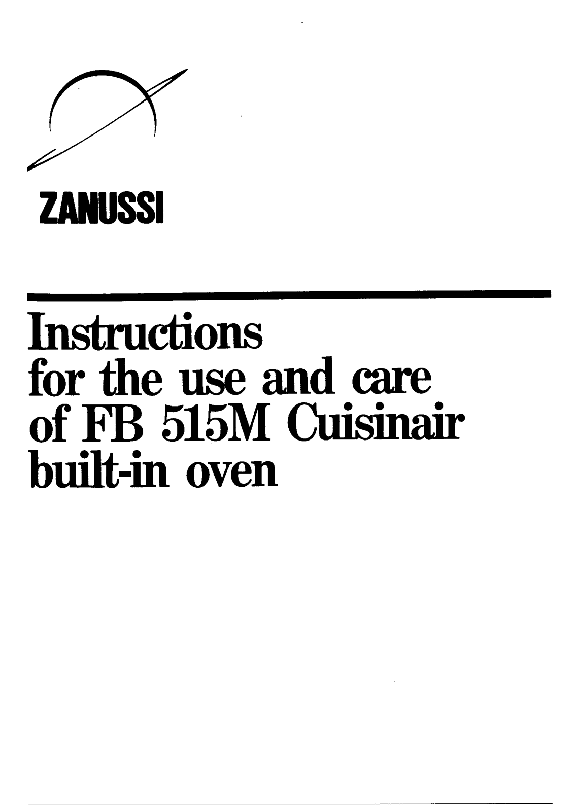 Zanussi FB515M User Manual
