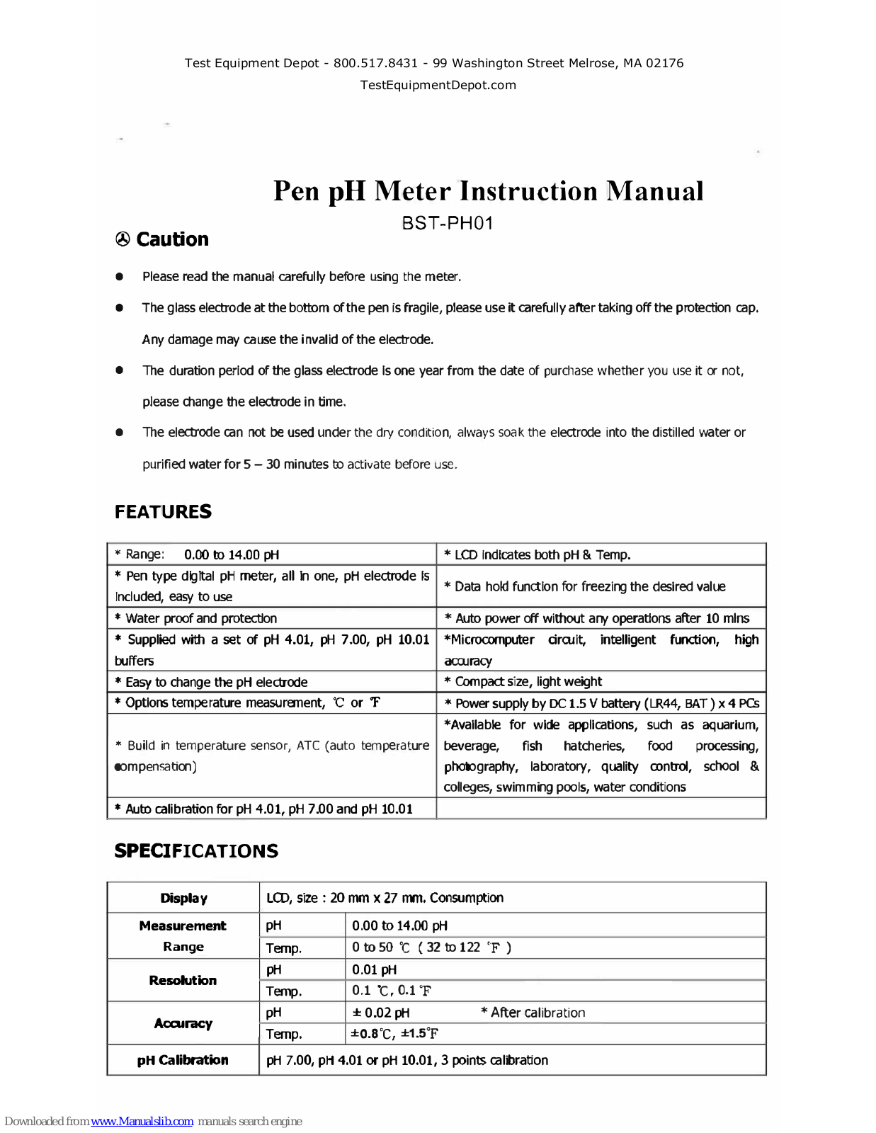 Besantek BST-PH01 Instruction Manual