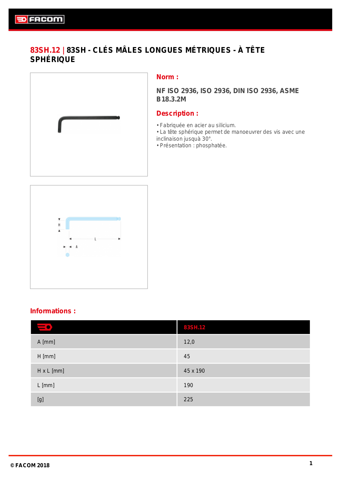 Facom 83SH.12 Specification - ManualMachine.com
