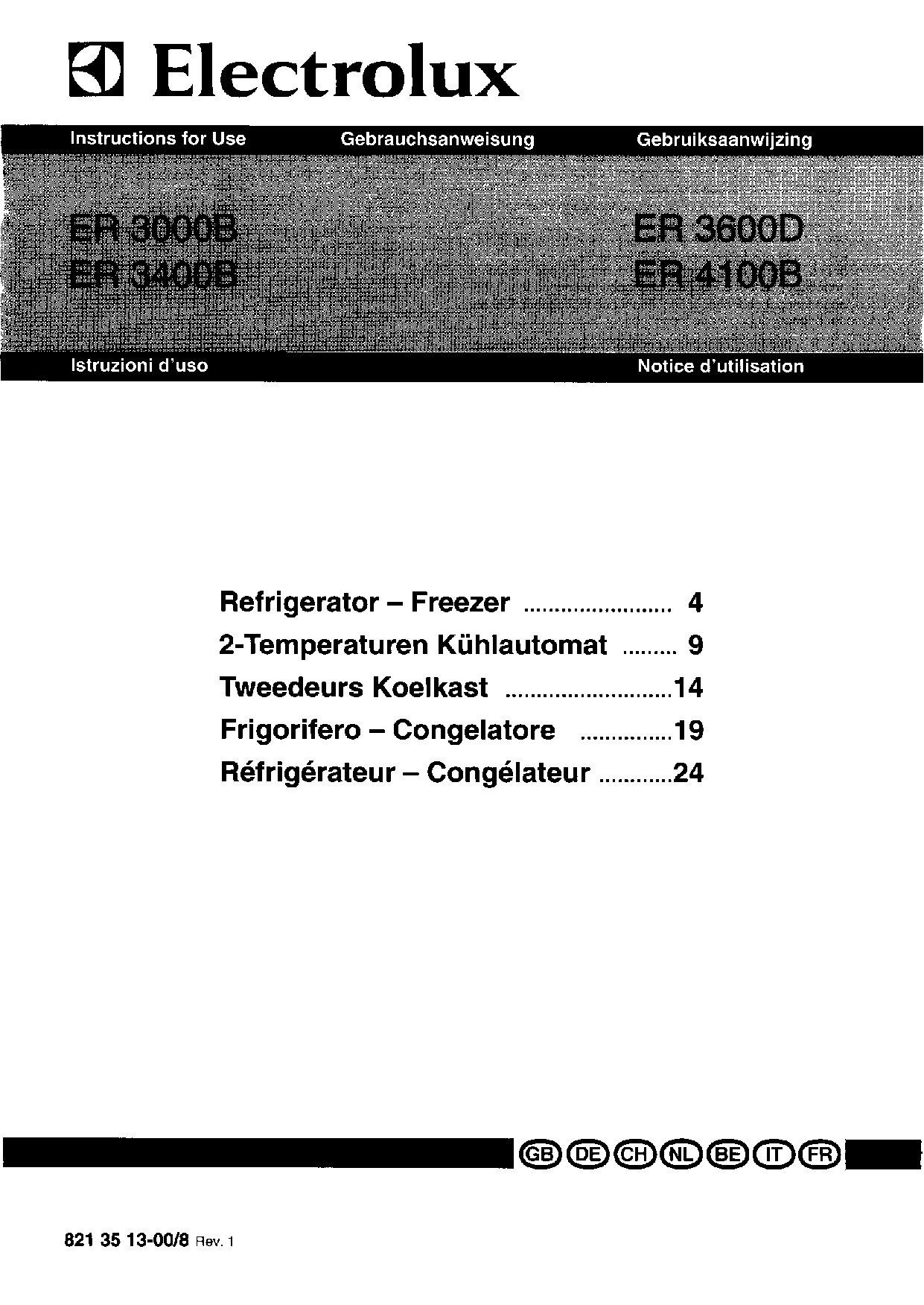 AEG-Electrolux ER3600D, ER3600B, ER3000B User Manual