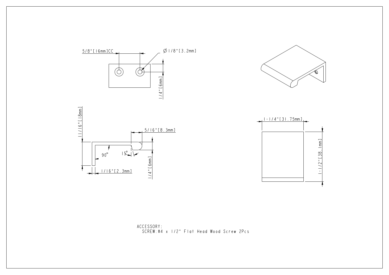 Elements by Hardware Resources ELMT1018 Dimensions - ManualMachine.com