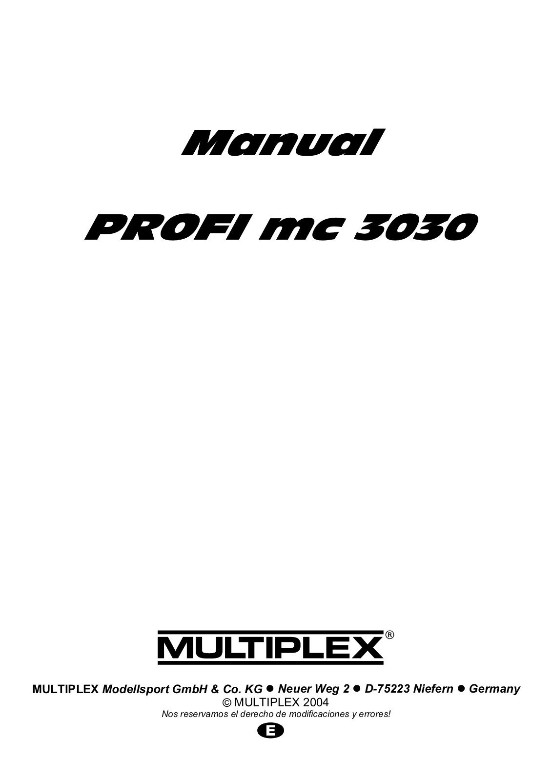 Multiplex PROFImc3030 User Manual