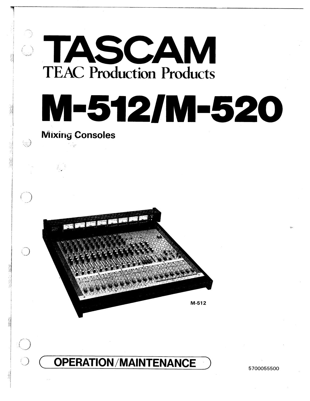 Tascam M-512, M-520 User's Manual