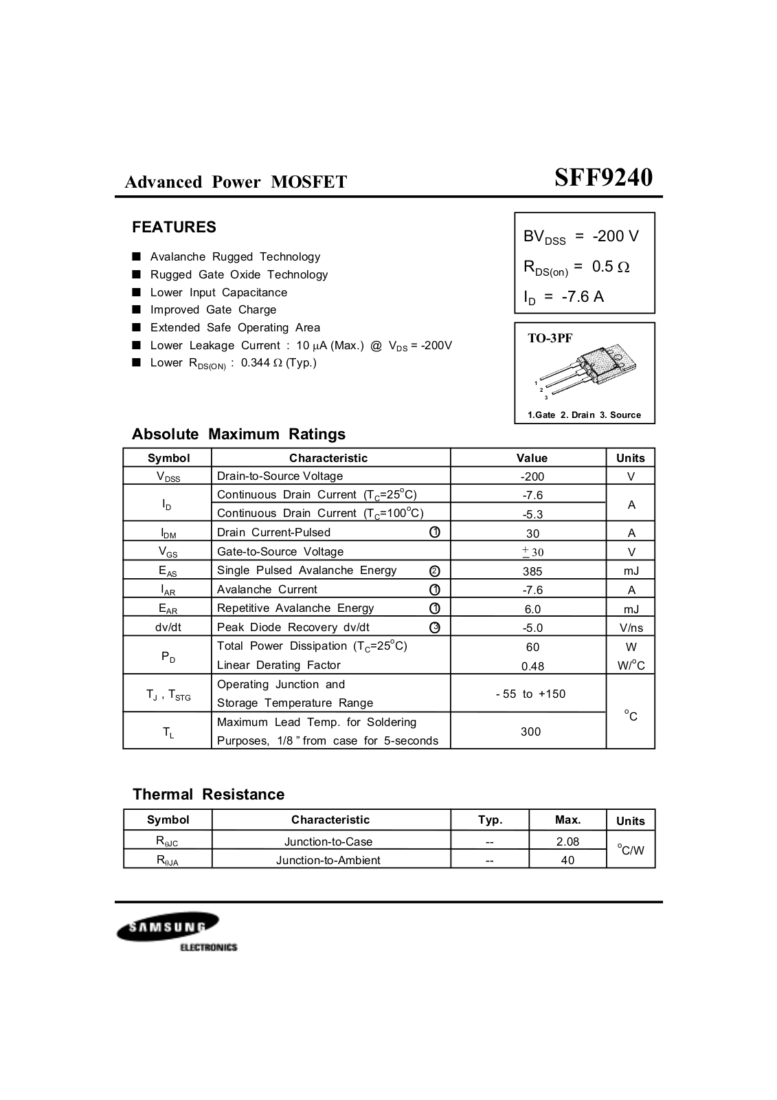 Samsung sff9240 Datasheet - ManualMachine.com