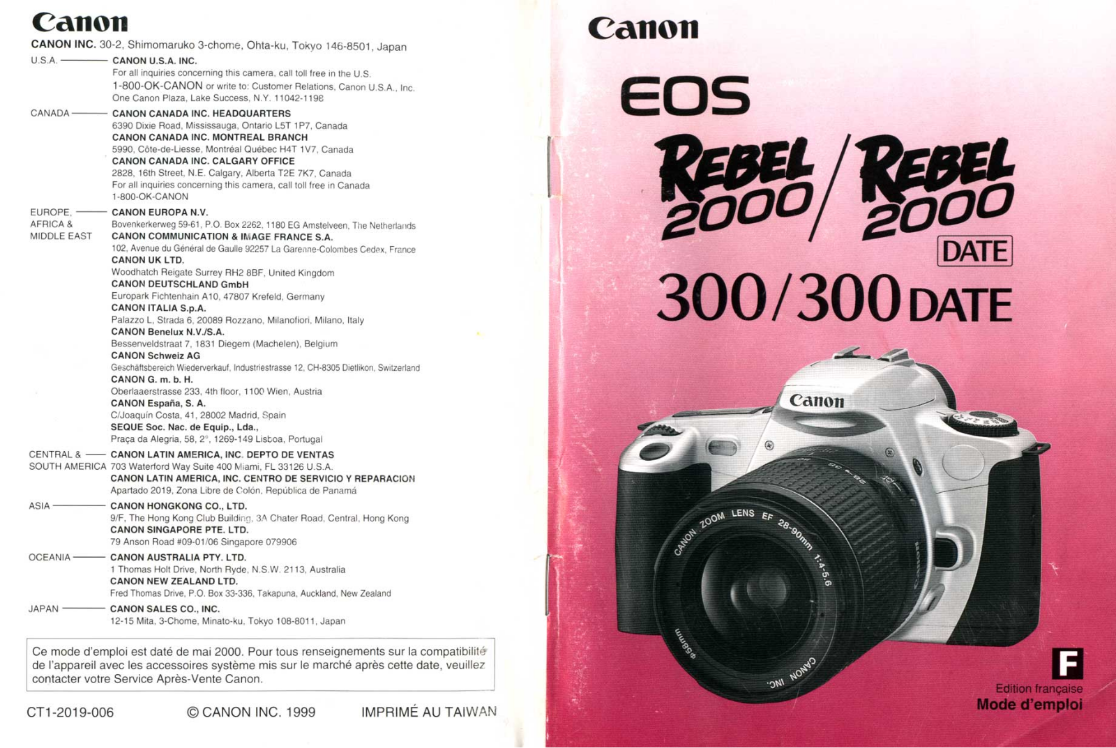 CANON EOS 350D, EOS-300V User Manual