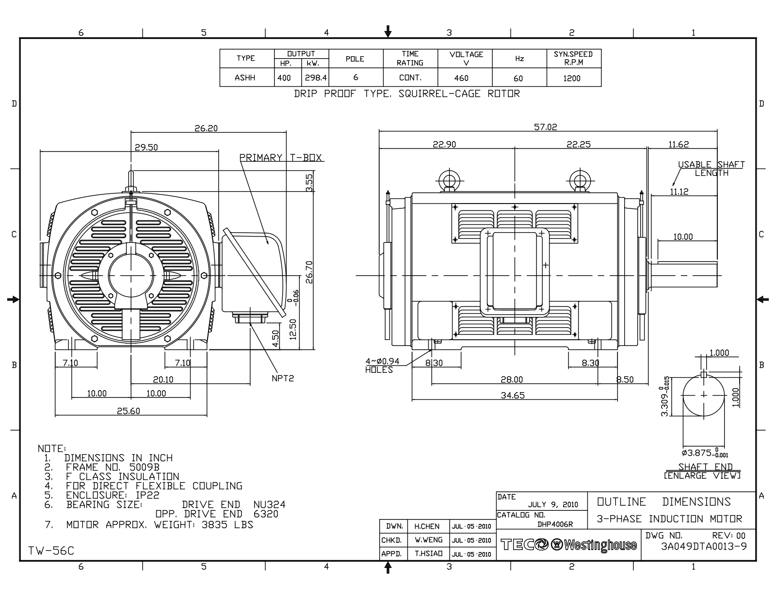 Teco P4006R Reference Drawing